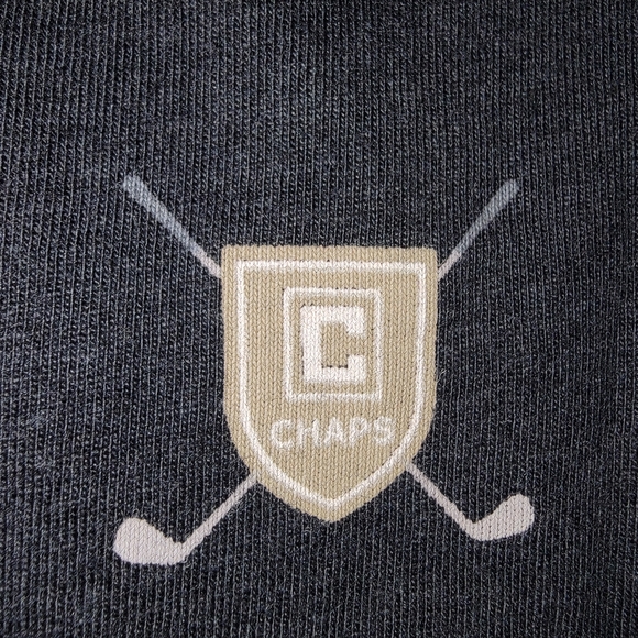 Chaps Black Polo with Tan Emblem Design - Picture 3 of 9